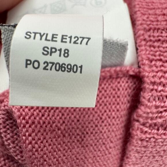 J Crew Sweater Womens XS Pink Merino Wool Knit Pullover 3/4 Sleeve Preppy NEW - Picture 8 of 9